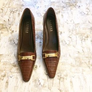 Ralph Lauren Paulette Leather Pointed Toe Heel 6.5